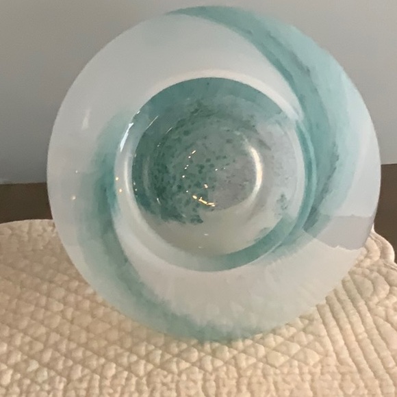 Elegant Green and White Glass Candle  Lamp New - Picture 4 of 5